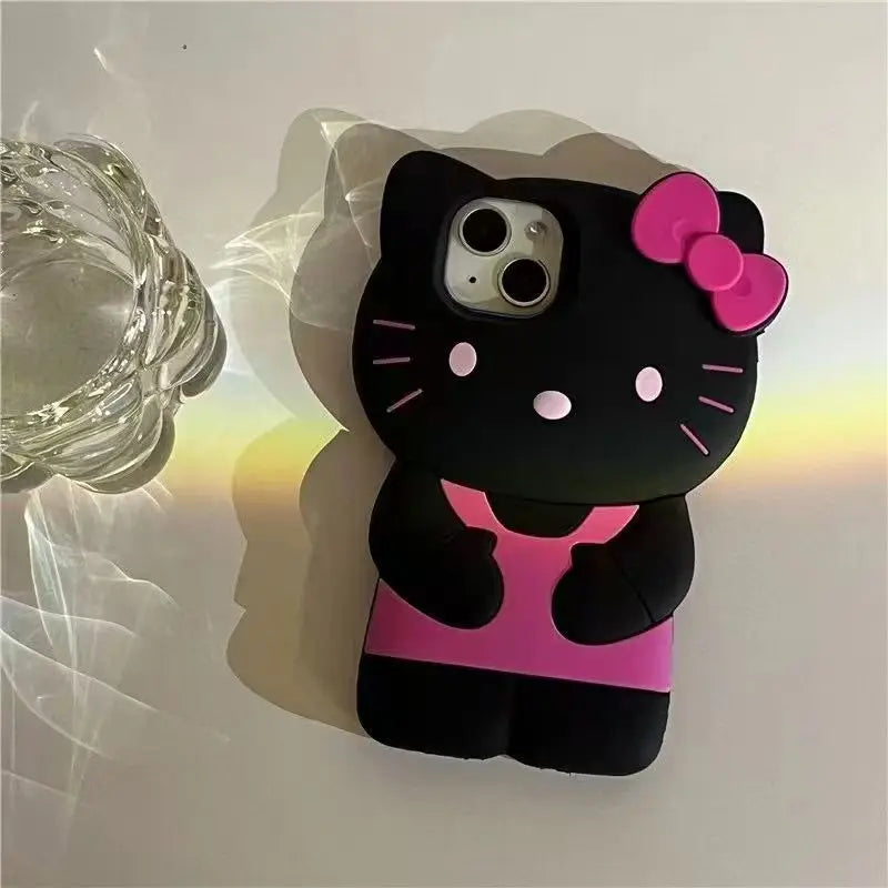 Bowknot Kitty 3D Silicone Phone Case