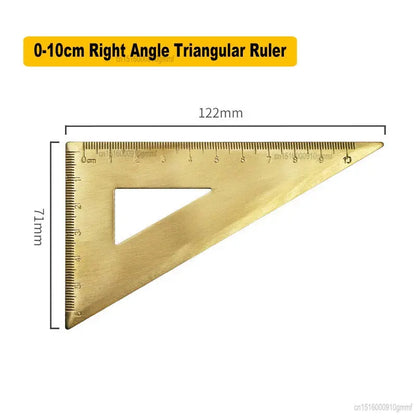 Vintage Brass Double Scale Straight Ruler