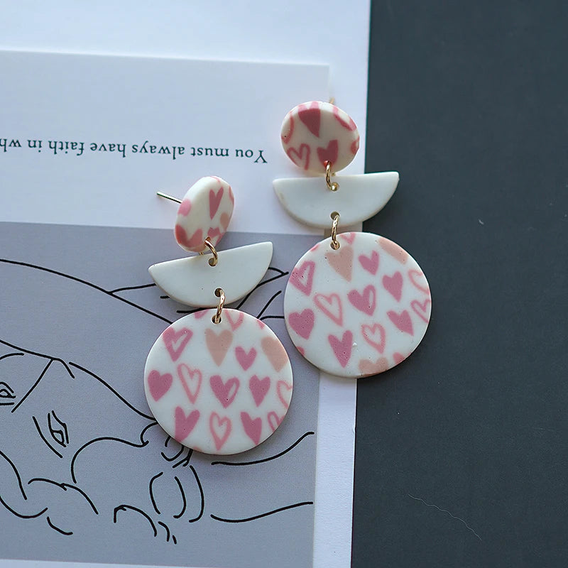 Heart Pattern Long Earrings