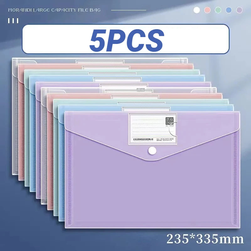 Clear A4 Document Folder with Snap Button