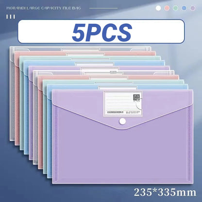 Clear A4 Document Folder with Snap Button