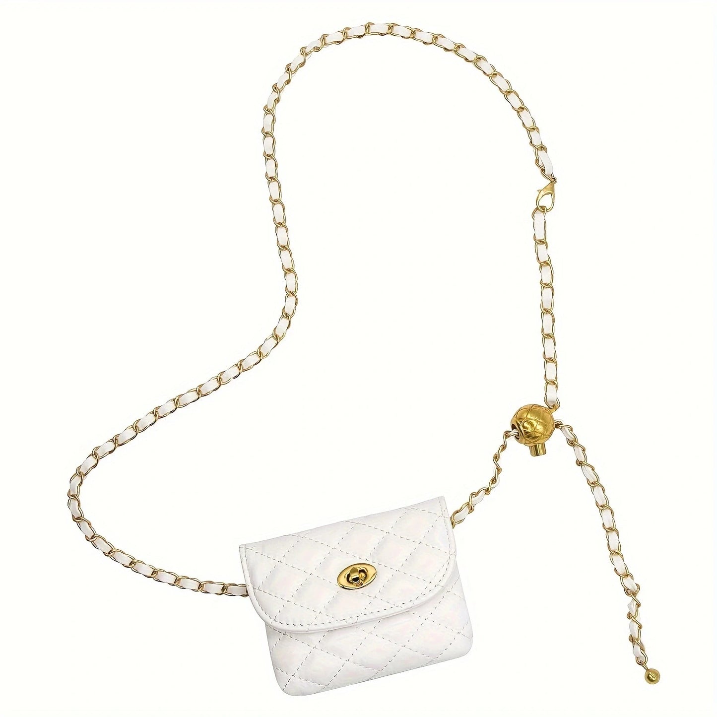Women’s Quilted Chain Crossbody Waist Bag