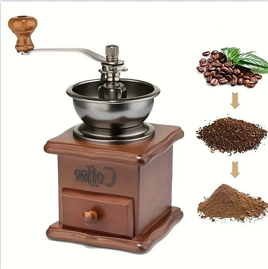 Vintage Manual Coffee Grinder with Hand Crank