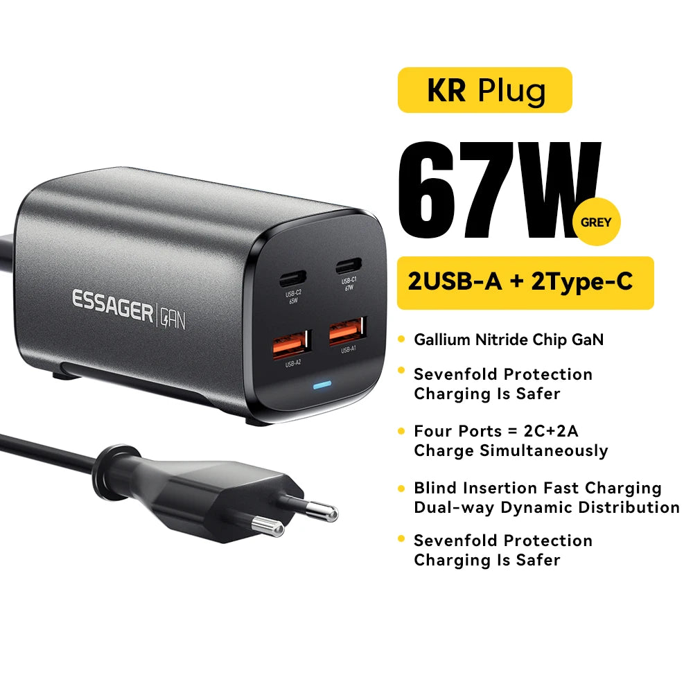 Essager 67W GaN Desktop USB-C Fast Charger