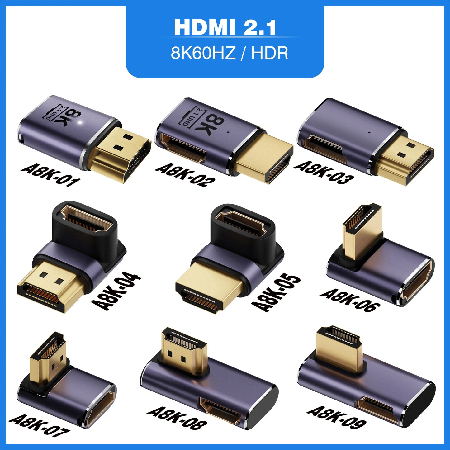 HDMI 2.1 Mini & Micro HDMI to HDMI Adapter – 8K 60Hz 48Gbps