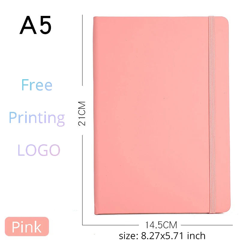 Custom A5/A6 PU Leather Notebook with Logo Printing