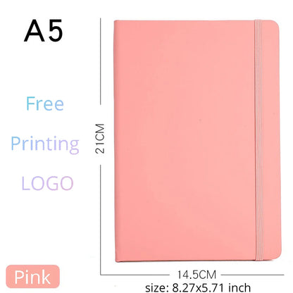 Custom A5/A6 PU Leather Notebook with Logo Printing