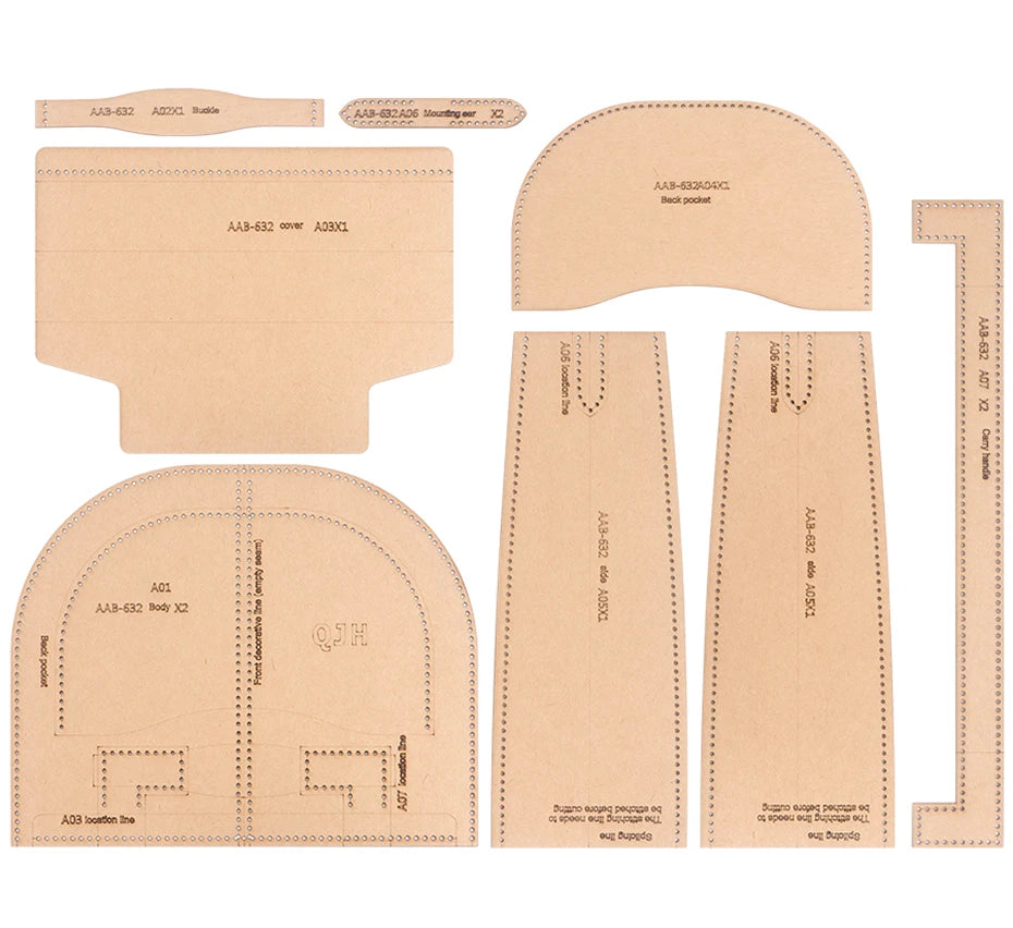 Semi-Circular Leather Handbag Template Set