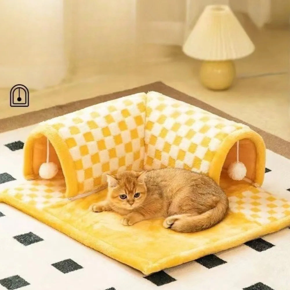 Cozy Cat Tunnel Bed with Removable Cushion