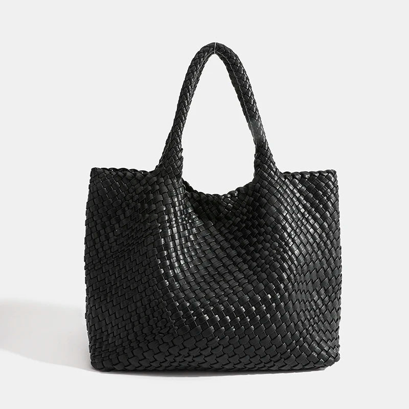 Woven PU Leather Tote Bag with Coin Purse