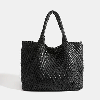 Woven PU Leather Tote Bag with Coin Purse