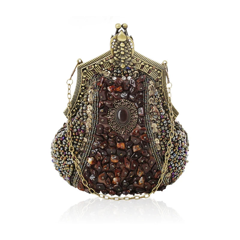 Vintage Beaded Evening Clutch Bag