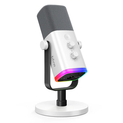 Professional USB & XLR Dynamic Streaming Microphone with RGB Lighting
