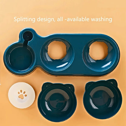 3-in-1 Cat Feeding & Water Station