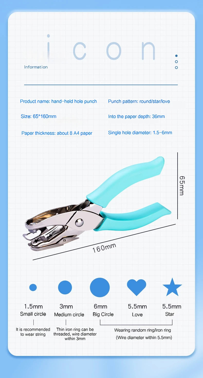 Handheld Single Hole Paper Punch