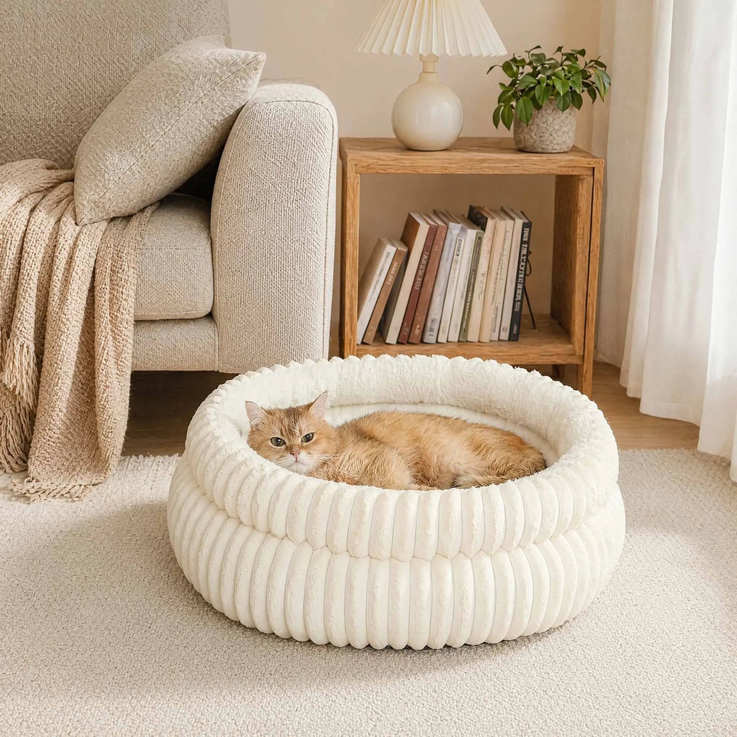 Plush Round Pet Nest Bed