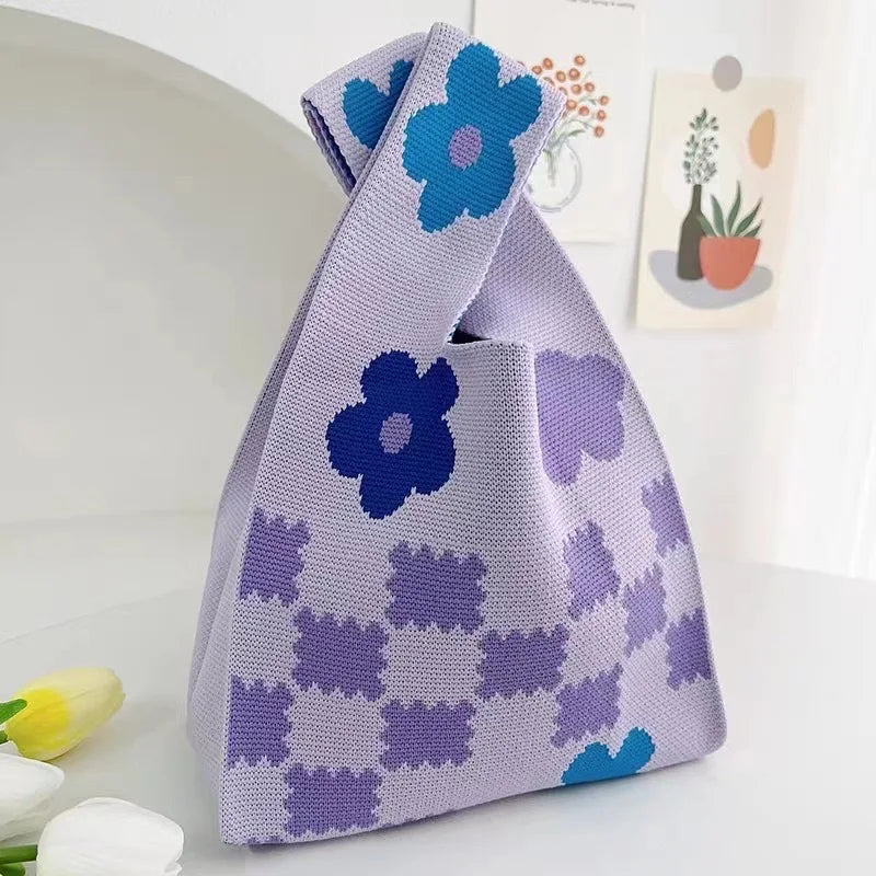 Handmade Knitted Knot Wrist Tote Bag