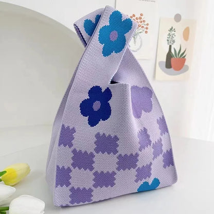 Handmade Knitted Knot Wrist Tote Bag