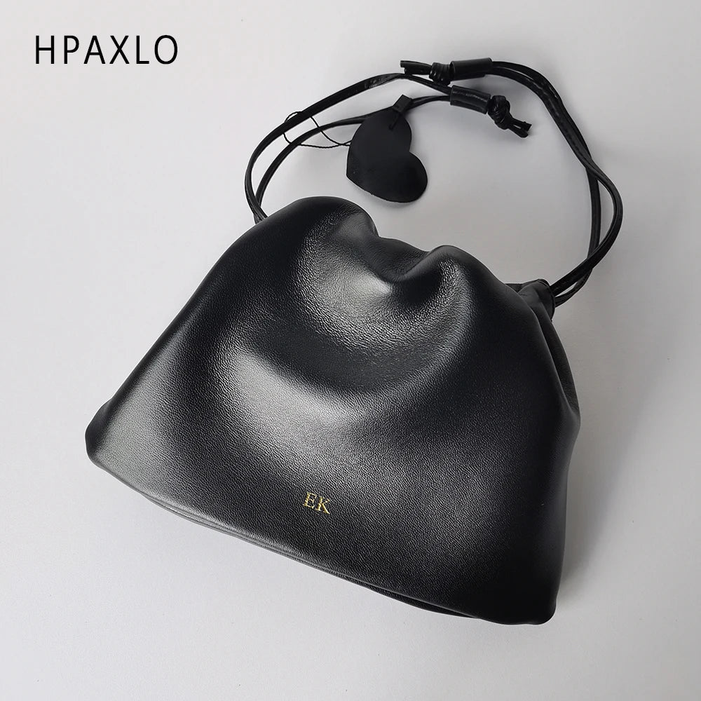 Genuine Leather Cloud Shoulder Bag