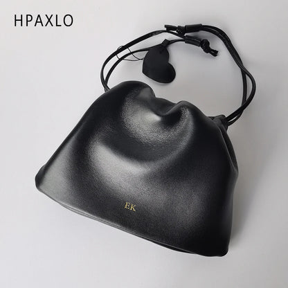 Genuine Leather Cloud Shoulder Bag