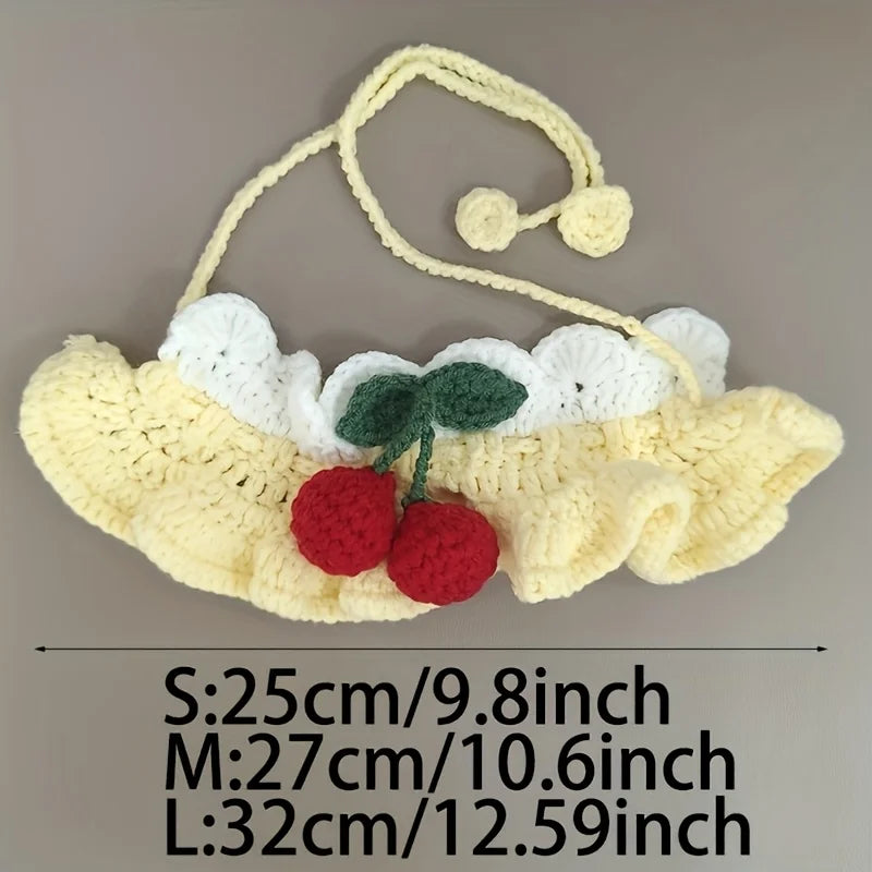 Strawberry Plaid Pet Ruffle Bib
