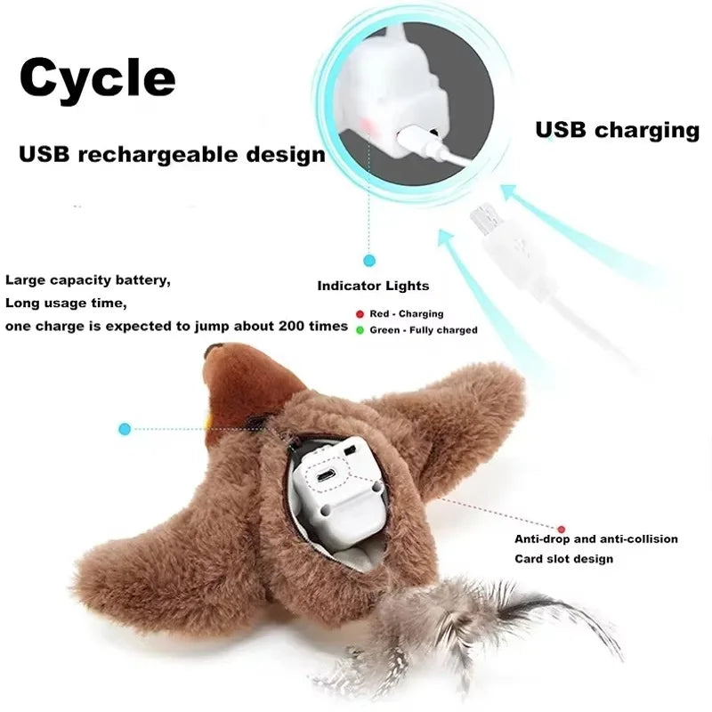 Interactive Rechargeable Chirping Bird Cat Toy