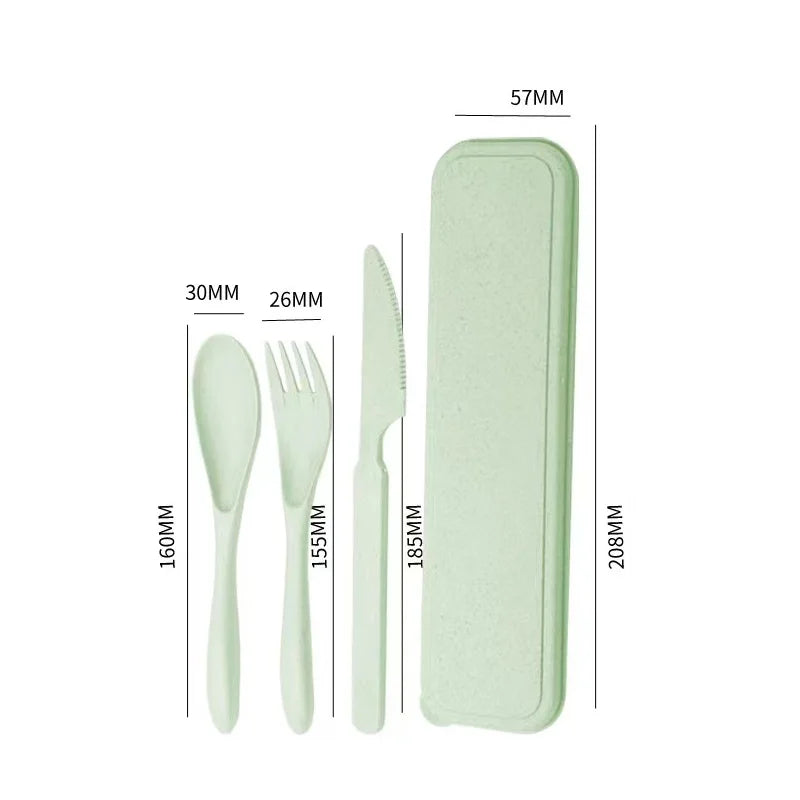 Reusable Wheat Straw Travel Utensils Set with Case