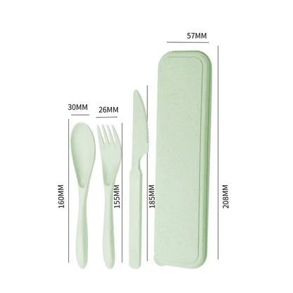 Reusable Wheat Straw Travel Utensils Set with Case