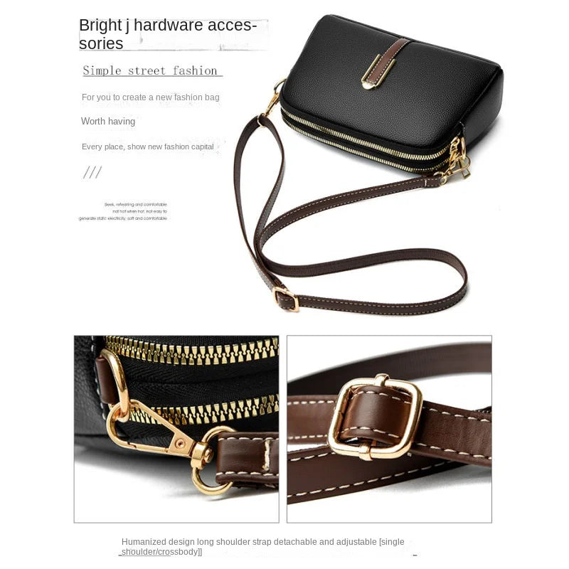 Women’s Genuine Cowhide Leather Crossbody Messenger Bag