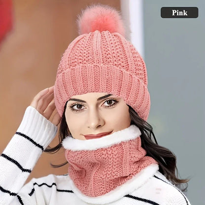 Women’s Winter Knit Hat & Scarf Set