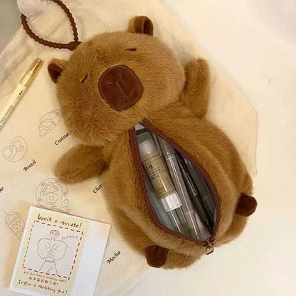 Creative Plush Capybara Large Capacity Pencil Case