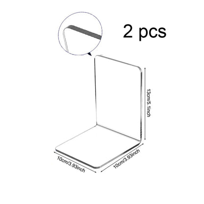 Clear Acrylic Bookends Set