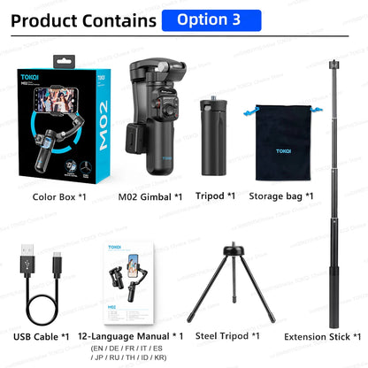 Handheld Gimbal Stabilizer Selfie Tripod with Wireless Remote for Smartphone