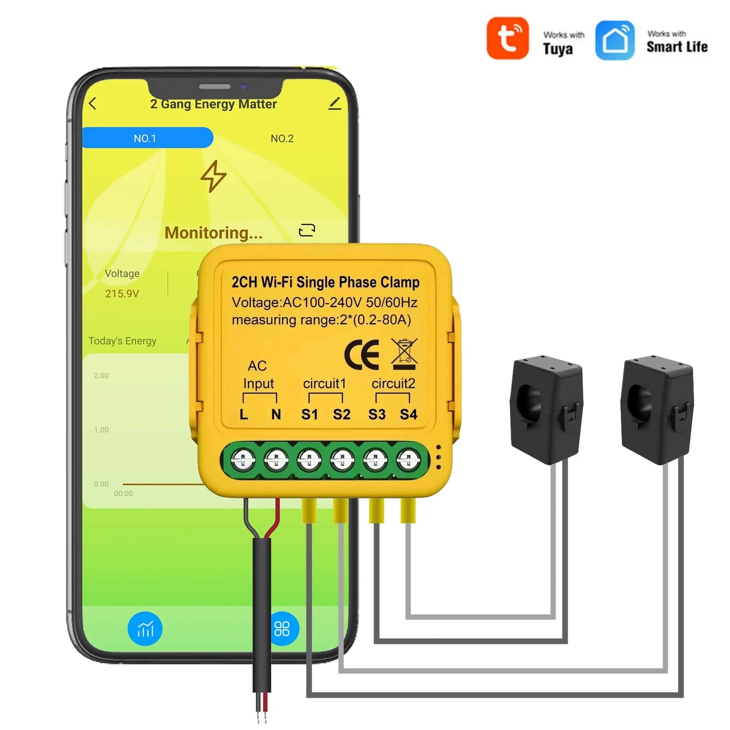 Smart Life Wi-Fi Energy Meter & KWh Monitor