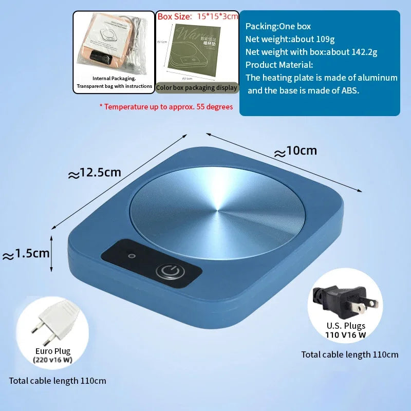 55°C Smart Cup Warmer with Metal Heating Plate