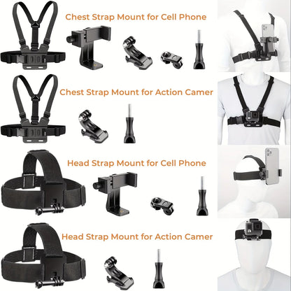 Adjustable Chest Mount for Action Cameras & Phones