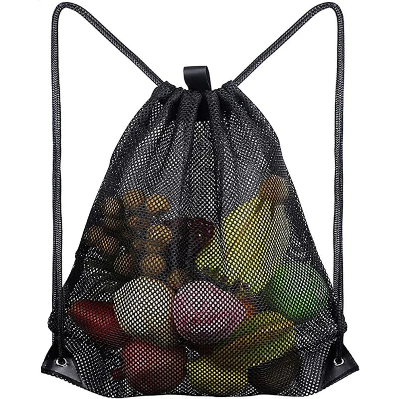 Heavy Duty Mesh Drawstring Sports Backpack