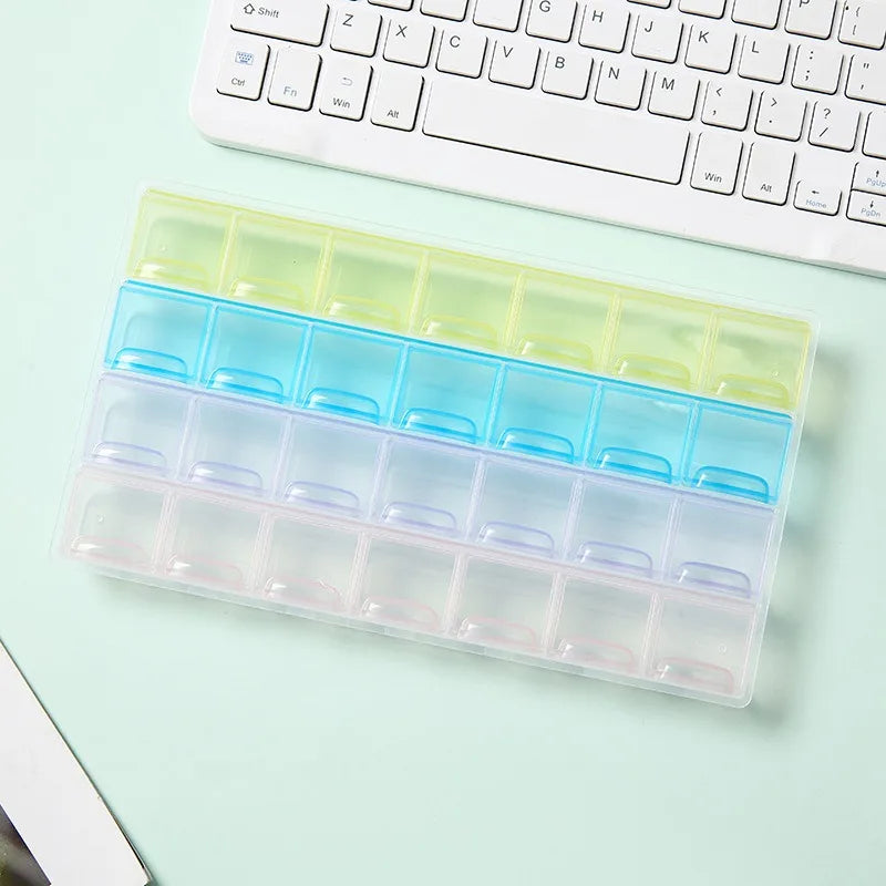 7 Day Pill Organizer Box 28 Compartments