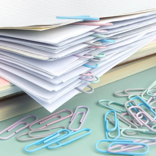 Pastel Metal Paper Clips Set
