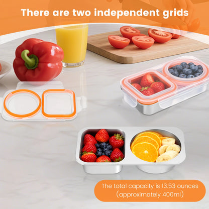 Stainless Steel Divided Bento Food Storage Box Set