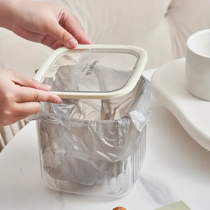 Transparent Mini Desktop Storage Box with Pop-Up Lid
