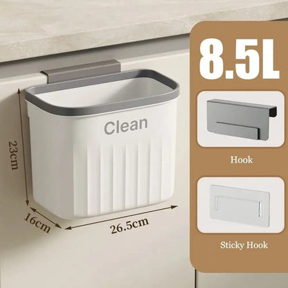 Wall-Mounted Under Sink Trash Can with Lid – 8.5L & 12L