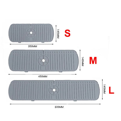 Silicone Faucet Splash Guard & Drain Mat for Kitchen & Bathroom Sinks