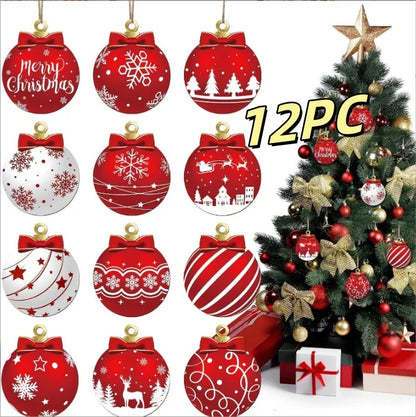 Wooden Christmas Hanging Ornament Set