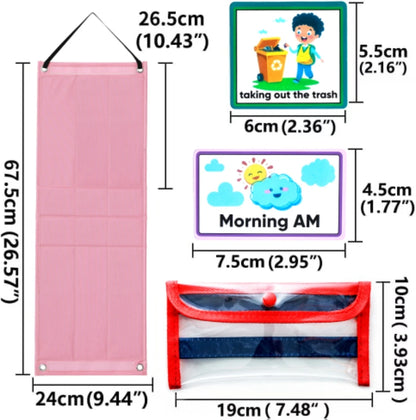 Kids Visual Daily Routine Chart with 70 Activity Cards