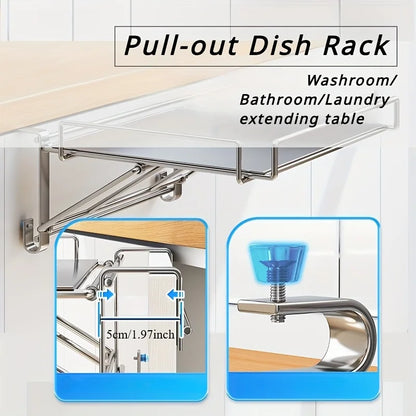 Stainless Steel Foldable Cabinet Door Storage Shelf