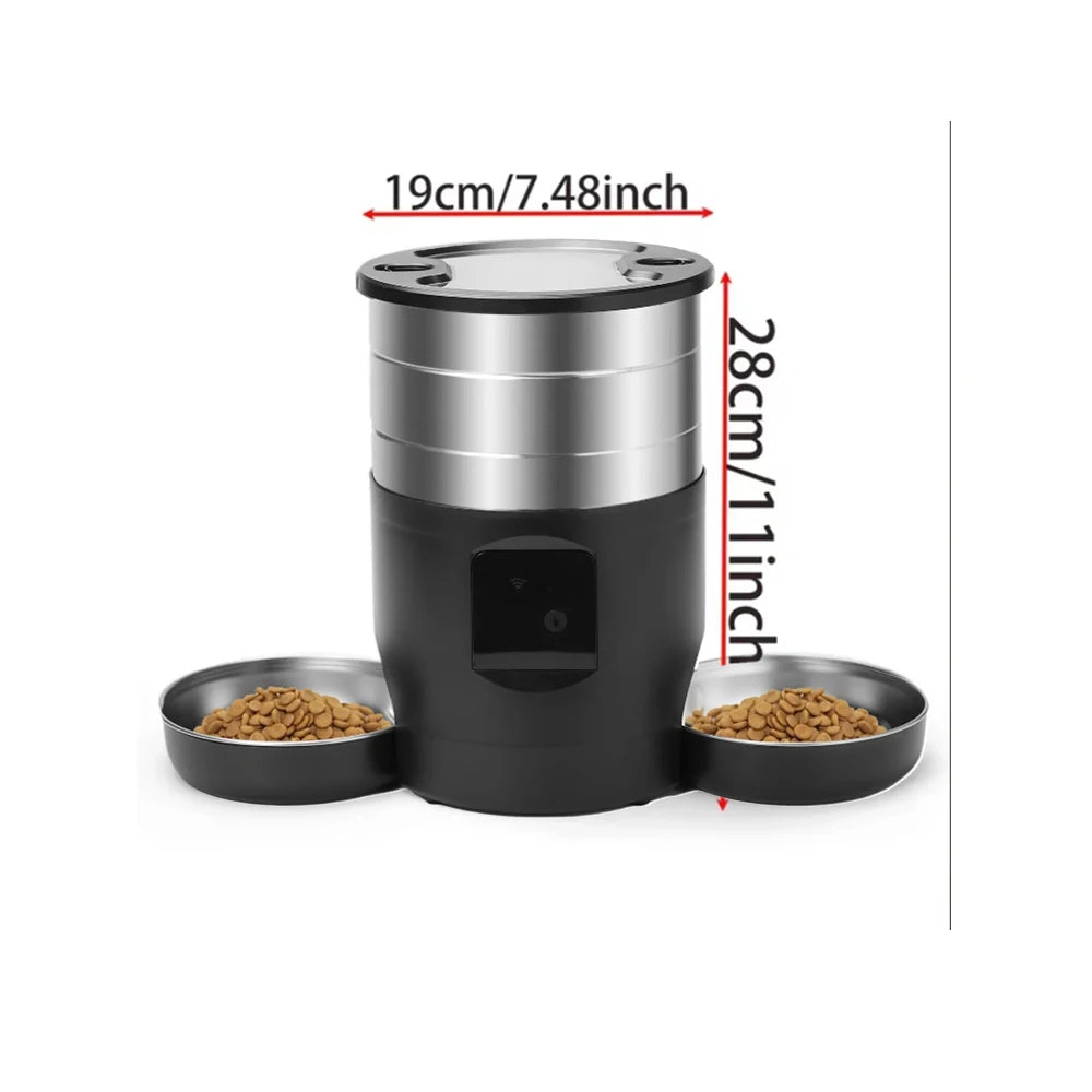 4.5L Smart Automatic Pet Feeder with Dual Stainless Steel Bowls