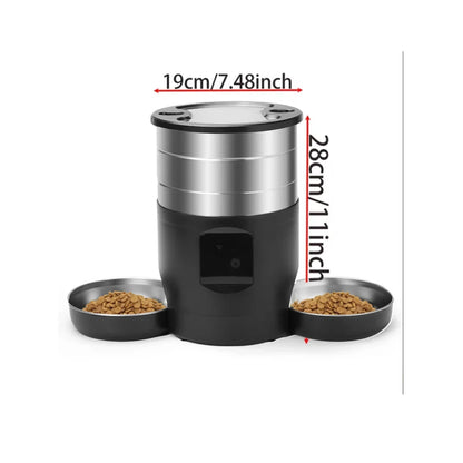 4.5L Smart Automatic Pet Feeder with Dual Stainless Steel Bowls