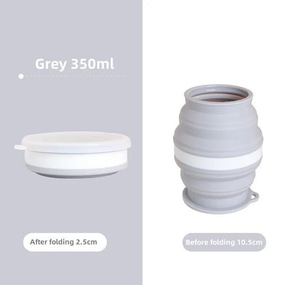Portable Silicone Foldable Travel Cup with Lanyard