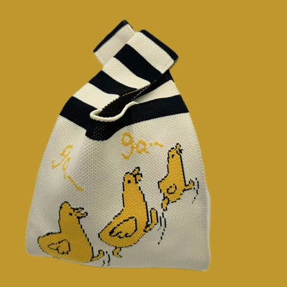 Handmade Knitted Knot Wrist Tote Bag